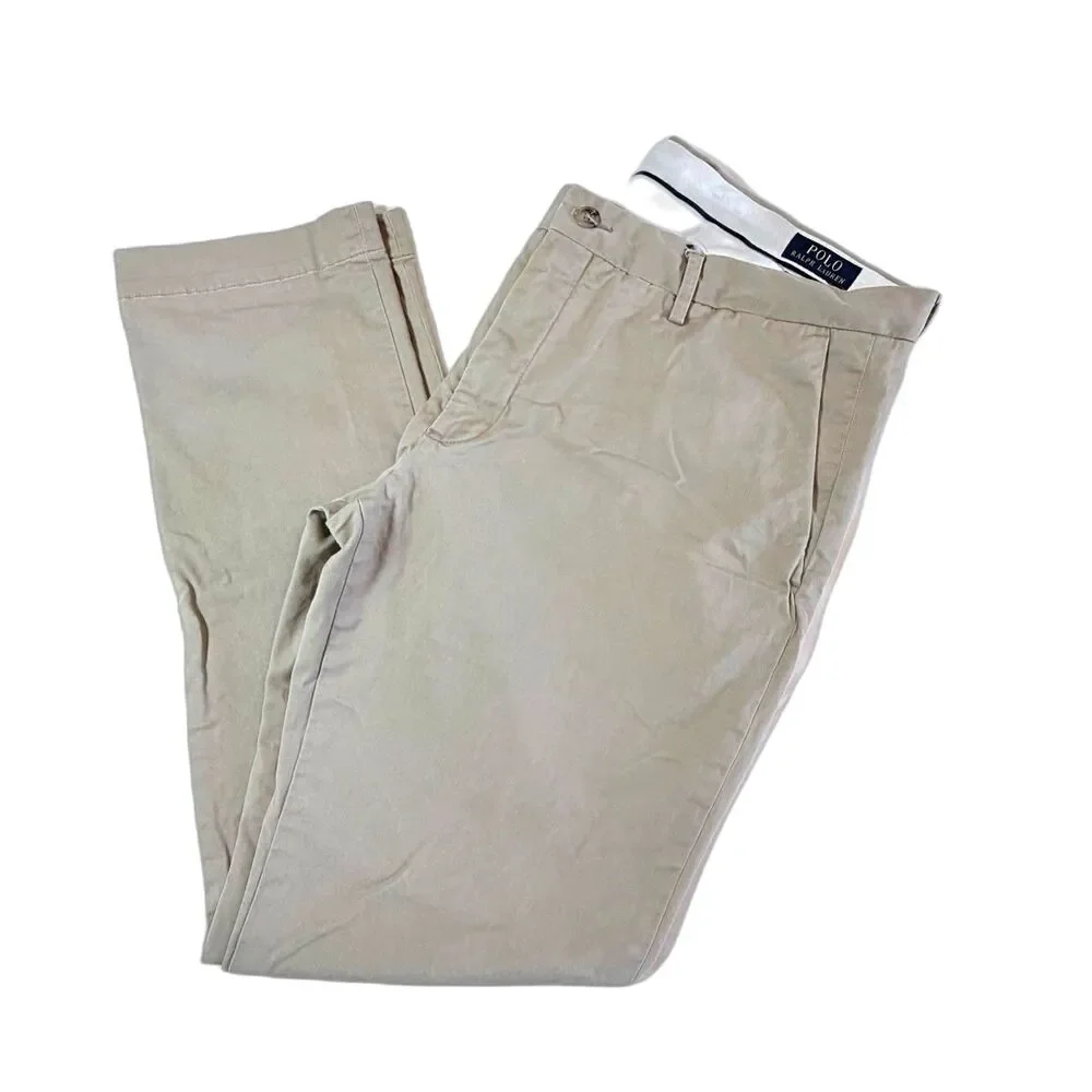 Polo Ralph Lauren Men’s 36x32 Khaki Stretch Slim Fit Pants Chino Beige